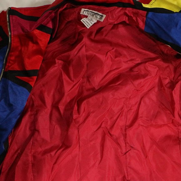 vtg MISHCA Multicolor Geometric Pattern Zip up Jacket Sz MEDIUM - Picture 6 of 13